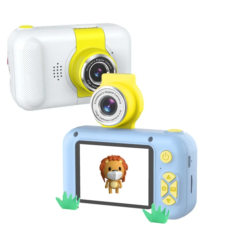 2,4 дюймов 2000 Вт Пиксельная милая детская камера Kinder видеокамера детский мини подарок на день рождения милый мультфильм вращающаяся фотокамера
