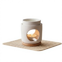 Lanterne en céramique moderne avec finition mate, faite à la main, écologique, pour la chambre à coucher, aromathérapie haut de gamme avec bougies et huiles essentielles