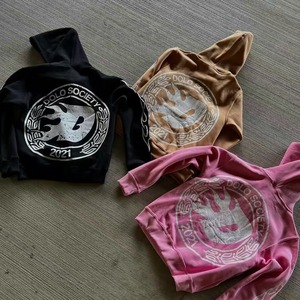 <span class=keywords><strong>Felpa</strong></span> con Cappuccio da Uomo in French Terry, Stile Streetwear <span class=keywords><strong>Y2K</strong></span>, Personalizzabile con Patch, Ricamo e Stampa, Oversize - Product Image 2