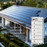 Système de stockage d'énergie à batterie lithium haute tension en gros 100Ah, hybride, avec support réseau, conception empilable, indice de protection IP65, 10kWh