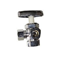 Robinet d'angle en laiton à trois voies, poignée ovale, filetage mâle, forgé, chromé, pour eau, port 1/2 po, 100C, fabrication ODM