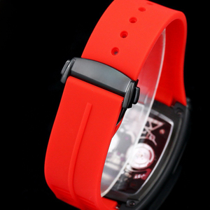Reloj de Pulsera Deportivo de Lujo para Hombre, Diseño de Auto Deportivo, Personalizado, Esfera Hueca, Movimiento Tourbillon, Correa Roja - Product Image 6