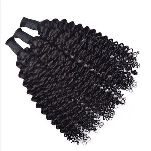 Rizo profundo sin paquetes de trama cabello humano a granel <span class=keywords><strong>para</strong></span> trenzar 1B extensión de cabello brasileño virgen Natural cabello a granel crudo <span class=keywords><strong>rizado</strong></span> profundo - Product Image 1