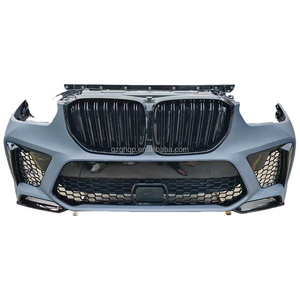 Ensemble de pare-chocs avant OEM avec calandre et ventilateur pour BMW X5M F95 2020-2023, remplacement <span class=keywords><strong>M</strong></span> Performance, noir brillant, kit complet - Product Image 1