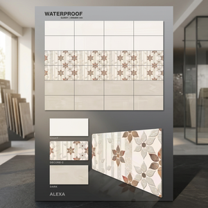 กระเบื้องบุผนังพอร์ซเลนเงา วิสต้า ราคาโรงงาน ขนาด 300x600 มม. สีเหลือง/ทอง สำหรับตกแต่งภายในห้องน้ำ วิลล่า และโถงทางเดิน - Product Image 1