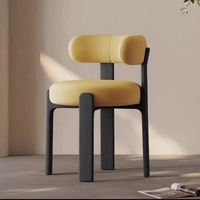 Chaise de salle à manger en bois massif très vendue, tabouret de coiffeuse moderne et minimaliste avec dossier, chaise de loisirs en bois massif finition noyer pour hôtel