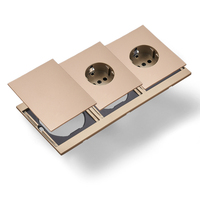 Interruptores y Enchufes de Pared WESA Ultrafinos con Botón Pulsador de 1/2/3 Vías, Enchufe Europeo de 1/2 Vía, Combinación Libre, Diseño Moderno de Lujo