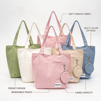 Sac fourre-tout en toile robuste pour femme et fille, sac à bandoulière zippé tendance, sac de shopping personnalisé avec logo pour femme