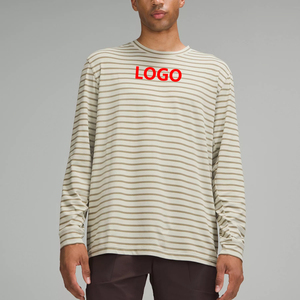 T-shirt in cotone Spandex in cotone a maniche lunghe 100% in cotone lavorato a maglia con motivo stampato in cotone all'ingrosso da <span class=keywords><strong>uomo</strong></span> - Product Image 4
