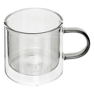 MUG LEXY 250ML EN VERRE BOROSILICATE GRIS TRANSPARENT 12X8CM H 8.5CM - Product Image 1