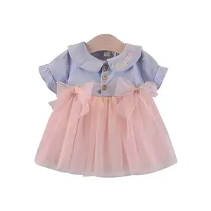 Summer Baby Dress 2021 Kids Clothes Summer Dress Net Yarn Bow Robe Dete Pour Bebe1 New Boutique Baby Girls Summer Dresses