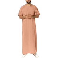 Thobe musulman pour hommes en gros, Jubba à manches courtes, Dishdasha, Robe saoudienne, Vêtements islamiques, Fournisseur Ramadan Aïd 2026