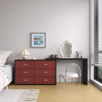 Ensemble de coiffeuse moderne et élégant, style crème, en bois, luxueux, pour chambre à coucher, table de maquillage populaire
