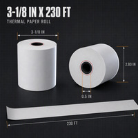 Rouleau de papier thermique pour terminal de point de vente 80x80 48gsm sans BPA, rouleau de papier de reçu 3 1/8 X 230 Ft, lot en gros