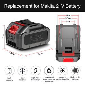 Batterie de remplacement de 4000mAh compatible avec les outils électriques à batterie <span class=keywords><strong>Makita</strong></span> 21V Max, tournevis sans fil et kit combiné de <span class=keywords><strong>perceuse</strong></span> - Product Image 6