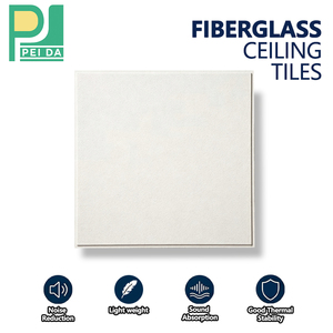 Plaques de plafond modernes en fibre de verre – Ignifuges, insonorisantes et isolantes thermiquement pour plafonds suspendus résidentiels et commerciaux, pose en encastrement - Product Image 1