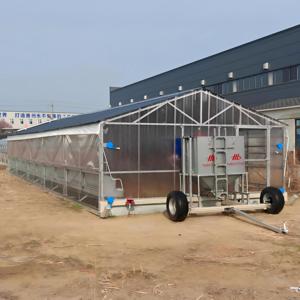 โรงเรือนเลี้ยงไก่เคลื่อนที่ขนาดใหญ่ 15x5 เมตร โครงเหล็กชุบสังกะสีแบบร้อน รับน้ำหนักได้มาก สำหรับเลี้ยงสัตว์ปีก - Product Image 1