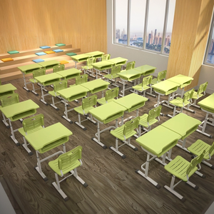 Moderno cómodo Durable Metal plástico madera PP materiales <span class=keywords><strong>aula</strong></span> dormitorio estudio escritorio silla conjunto para un aprendizaje óptimo - Product Image 1