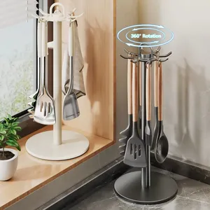 1 pièce Égouttoir de cuisine en acier inoxydable avec huit crochets, support pour éponge à récurer étanche, organisateur de rangement mobile, boîte de rangement - Product Image 5