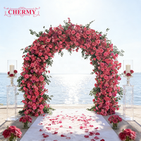 Arrangement floral personnalisé arc de fleur de bougainvillier rose vif pour la fête de mariage