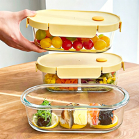 Ensemble de contenants de préparation de repas en verre résistant à la chaleur, écologiques et modernes, avec couvercles hermétiques, compatibles avec le four à micro-ondes