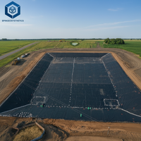 Géomembrane HDPE résistante aux produits chimiques 1,0 mm 1,5 mm pour le revêtement des décharges de déchets dangereux