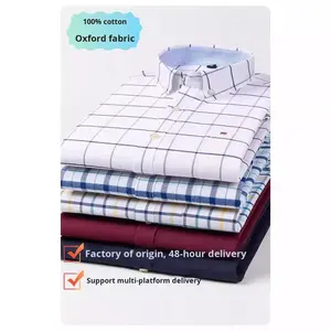 <span class=keywords><strong>Camicia</strong></span> da <span class=keywords><strong>Uomo</strong></span> Casual a Maniche Lunghe Oxford a Righe e Quadri 100% Cotone Monopetto Giovanile Ricamata in <span class=keywords><strong>Raso</strong></span> Taglie Forti per la Primavera - Product Image 3