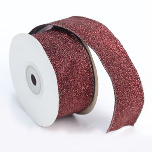 Широкая Рождественская Проводная лента, Лидер продаж, блестящие декоративные ленты красного золота, 100 ярдов/рулон или индивидуальная упаковка небольшого размера, двойное лицо - Product Image 4