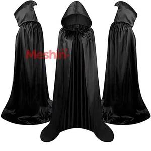 Capa de Halloween para Adultos y Niños, Disfraz de Ceñudo Guardián de la Muerte, Accesorio para Fiesta, Capa con Capucha y Cinta de Satén - Product Image 1
