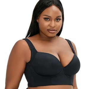 Soutien-gorge sans couture à armatures push-up anti-affaissement, dos nageur, décolleté en V profond, moulage fin, pour le sport, grande taille, bonnet 34C, prêt à expédier transfrontalier - Product Image 1