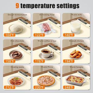 Plateau chauffant électrique, 6 niveaux de température, contrôle du minuterie 9 heures, verrouillage de sécurité pour enfants, tapis chauffant pour aliments pour fêtes, buffets, réunions - Product Image 5