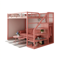 Lit superposé en métal de bonne qualité, taille dortoir, couleur personnalisable, avec escalier, pour auberge d'adultes