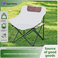 Chaise pliante d'extérieur en métal avec dossier, design chaise lune portable pour le camping et la plage