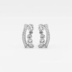 1 1/4 Ctw Round Lab Grown Diamond <b>Fashion</b> <b>Cuff</b> <b>Earrings</b> Elegant Modern Jewelry For Everyday Wear And Special Occasions - Product Image 3