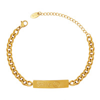 Bijoux vintage en acier inoxydable, or rose et argent Bracelet à chaîne avec breloques pour femmes