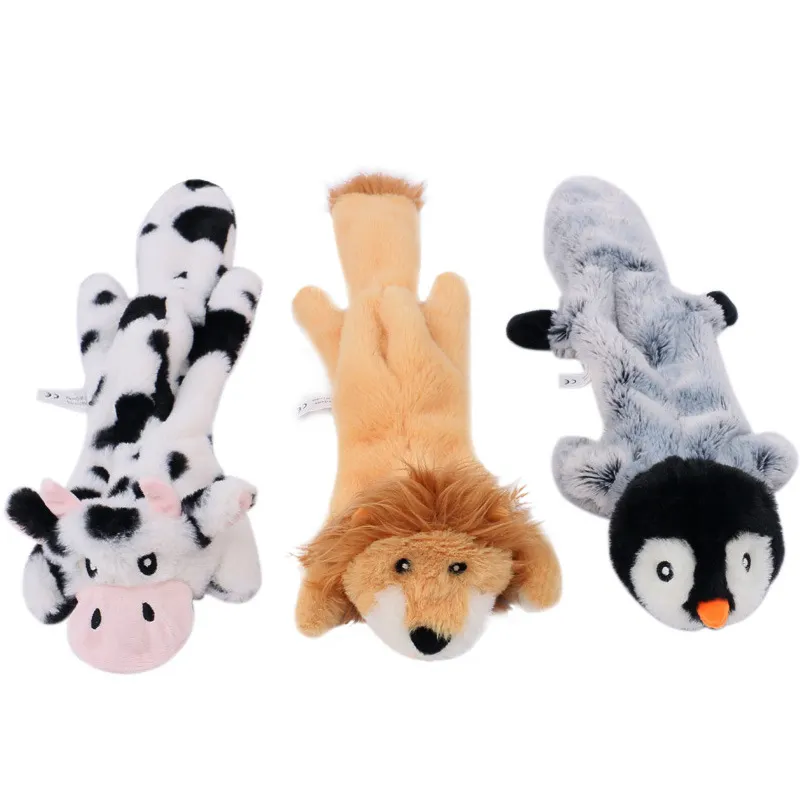 Dog Squeaky Toys No Stuffing Plush Dog Chew Toys for Small Medium Large Dogs Plush Cute Animals Natural Puppy Toys