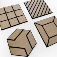 Panneaux Akuslat Panneau d'absorption acoustique Matériau de recyclage Utilisation murale Panneau acoustique hexagonal en bois Panneaux acoustiques d'art