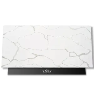 GOLDTOP OEM/ODM Quartzo Polished White 5003 Silk Road quartz slab for kitchen countertop