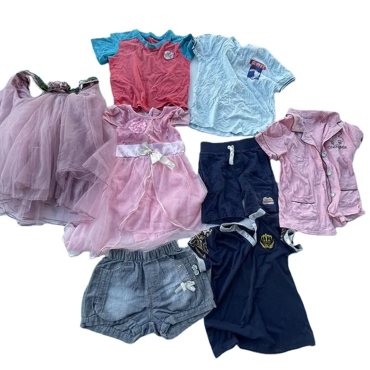 Wenzhou Hongyang Good quality children summer wear used clothes ball mixed kids tops pants dress