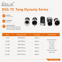 DGLUX Projecteur LED COB à intensité variable pour hôtels et projets d'ingénierie, UGR < 10, 7W 12W 18W 24W, haute luminosité