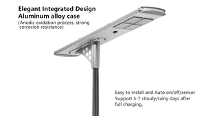 High Lumens Outdoor Waterproof IP65 Road Lamp Aluminum Alloy 80W Integrated All-in-One LED Solar Street Light 6000K Daylight - Product Image 4