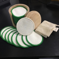 Almohadillas reutilizables de bambú para eliminar maquillaje, almohadillas lavables de algodón para limpieza Facial