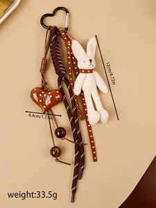 Hot Sale Girls Cartoon Rabbit <b>Key</b> Chain Cute Bunny Purse Bag Spot Heart Pendant Keychain Promotion Gift Women Handbag Charms - Product Image 6