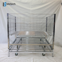 Panier en fil métallique robuste avec roulettes, pliable, bac de présentation pour le commerce de détail, pour le stockage
