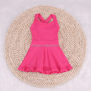 Hot Pink Girls Ejercicio Entrenamiento Activewear <span class=keywords><strong>Sweet</strong></span> Plus Size Yoga Ropa Logotipo personalizado Fitness Vestido con pantalones cortos - Product Image 2