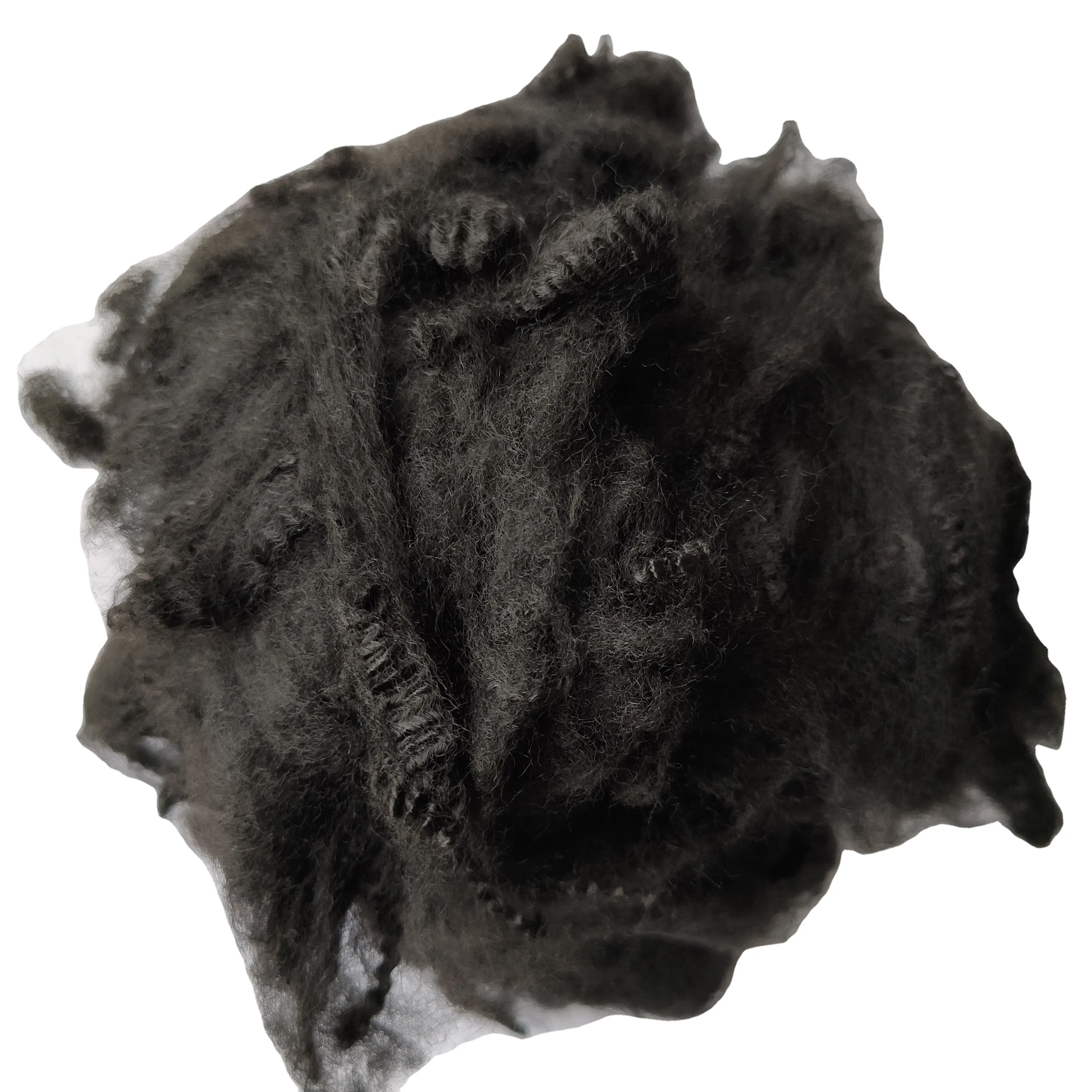 Polyester synthetic staple fiber Black recycle psf with high tenacity for geo-textile