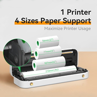 Untuk Printer Dokumen Mini Thermal Nirkabel Portabel A4 2/3/4/8 inci Tanpa Tinta, Baterai 2600mAh, 203DPI, Multi-OS, Garansi 1 Tahun
