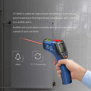 CEM DT-8666 열 누출 감지기, 가청 경보 기능 비접촉식 적외선 온도계 온도 측정기 (판독값의 1%) - Product Image 6