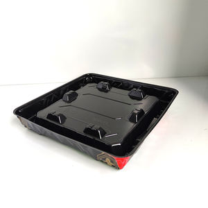 In JY-0011Eco-friendly đen cơ sở nhựa Sushi <span class=keywords><strong>container</strong></span> với nắp thực phẩm đóng gói hộp - Product Image 3