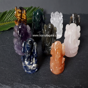 Fait à la main Feng Shui Style Améthyste Ganesh Idol Cristal Naturel Quartz Sculpture Pierre Semi-Précieuse Artisanat En Gros Cristal Articles - Product Image 3